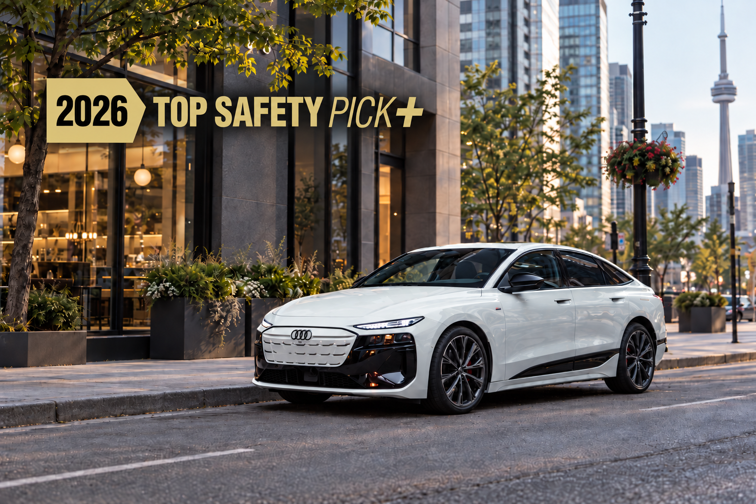Audi A6 Sportback e-tron in Glacier white metallic